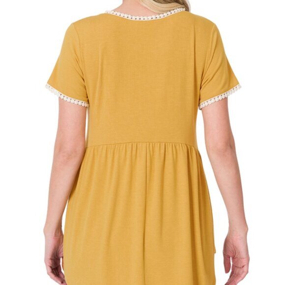 Sophia - Short sleeve empire waist shirring top - Picture 2 of 3